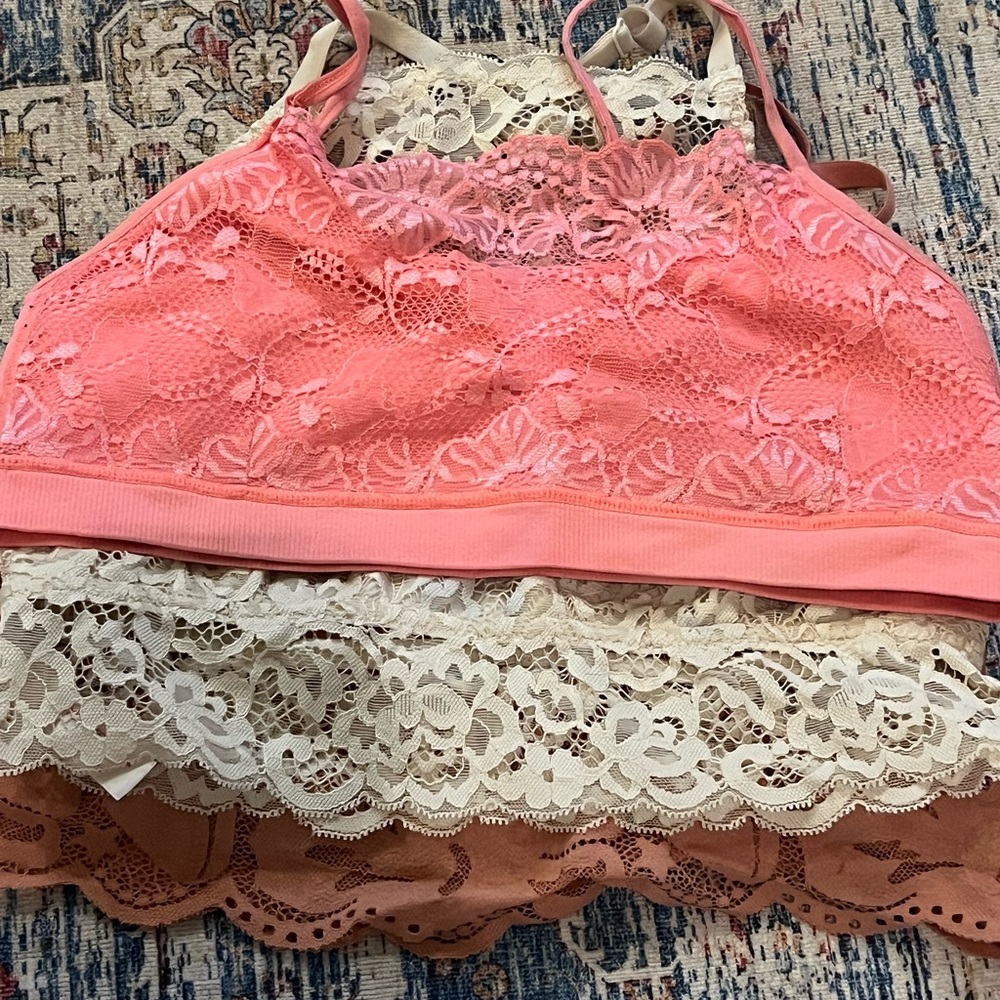 3 lace bralettes price of one :). Super cute